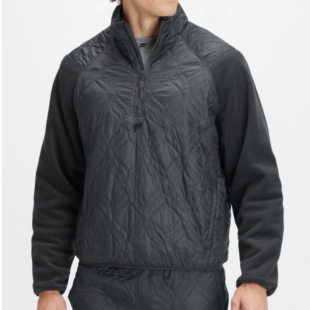 Fabletics Men's Loft Quilted 1/4 Zip Fleece Jacket